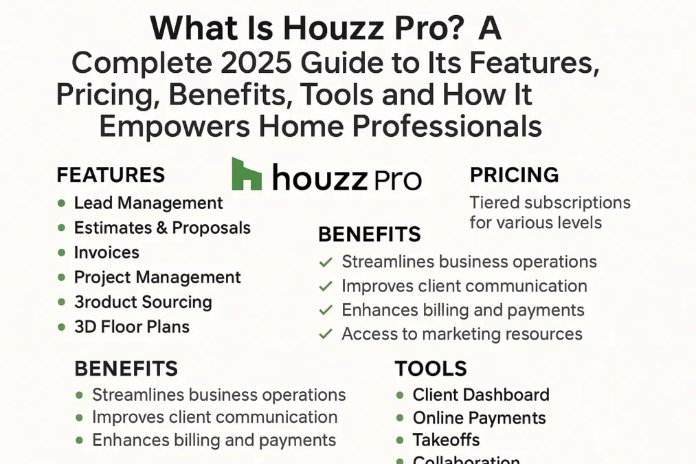 What Is Houzz Pro? A Complete 2025 Guide to Its Features Pricing Benefits Tools and How It Empowers Home Professionals