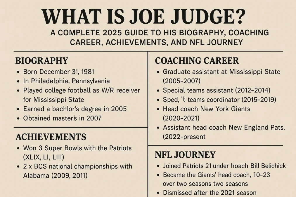 What Is Joe Judge? A Complete 2025 Guide to His Biography Coaching Career Achievements and NFL Journey